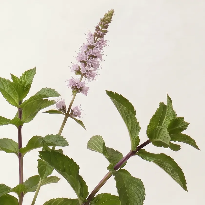 Tinh dầu Bạc Hà – Peppermint · cận nguyên liệu trong ly | Lê Mai