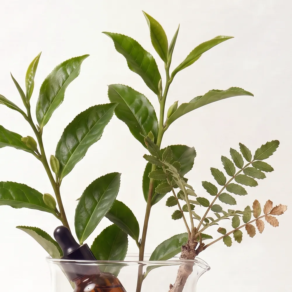 Essential Oil Blend No.337 · ingredients close-up in a glass | Lê Mai