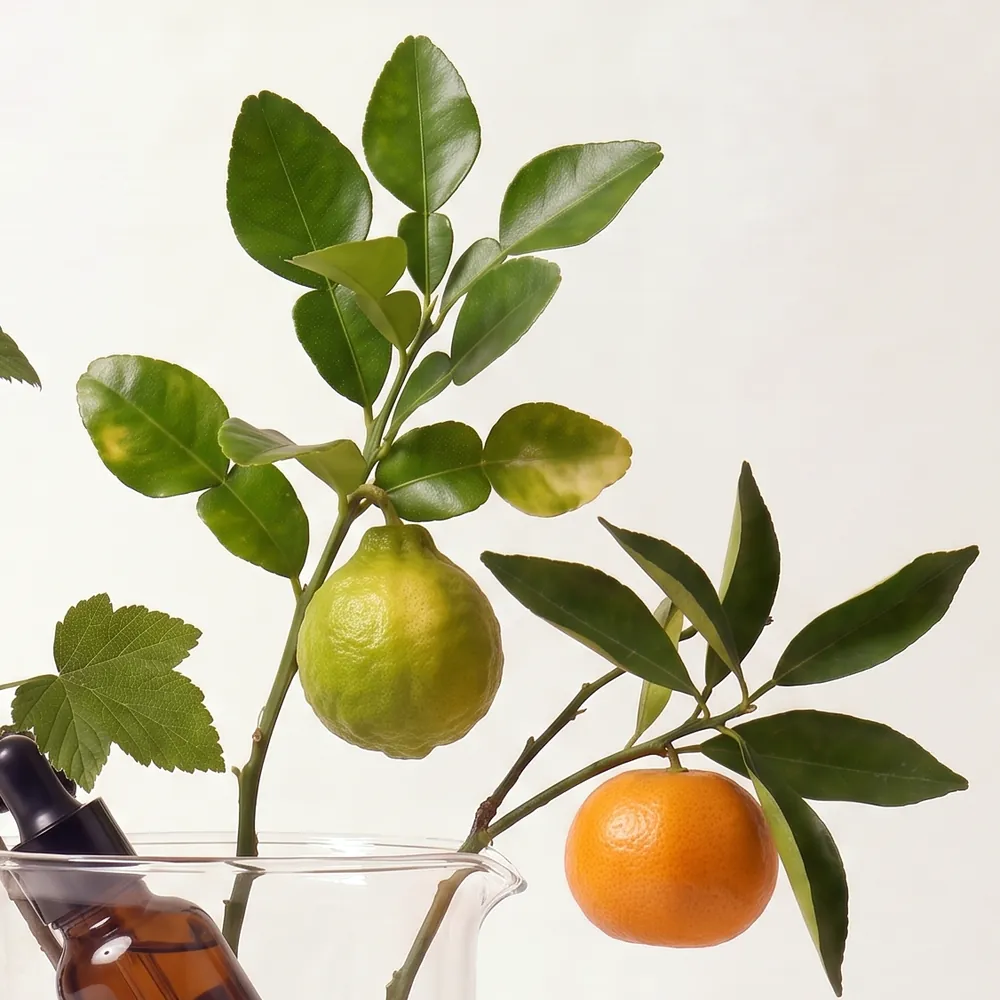Essential Oil Blend No.946 · ingredients close-up in a glass | Lê Mai