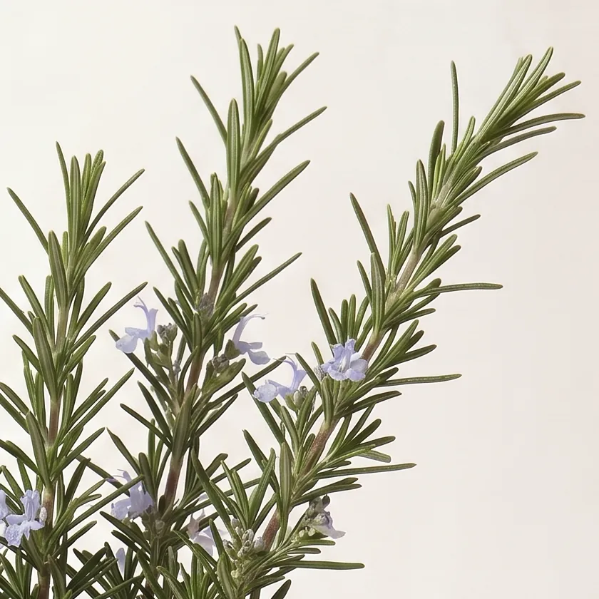 Tinh dầu Hương Thảo Organic – Organic Rosemary · cận nguyên liệu trong ly | Lê Mai