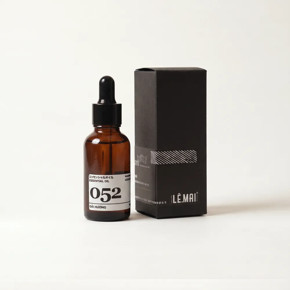 Lavender Essential Oil No.052 · essential oil bottle and box | Lê Mai