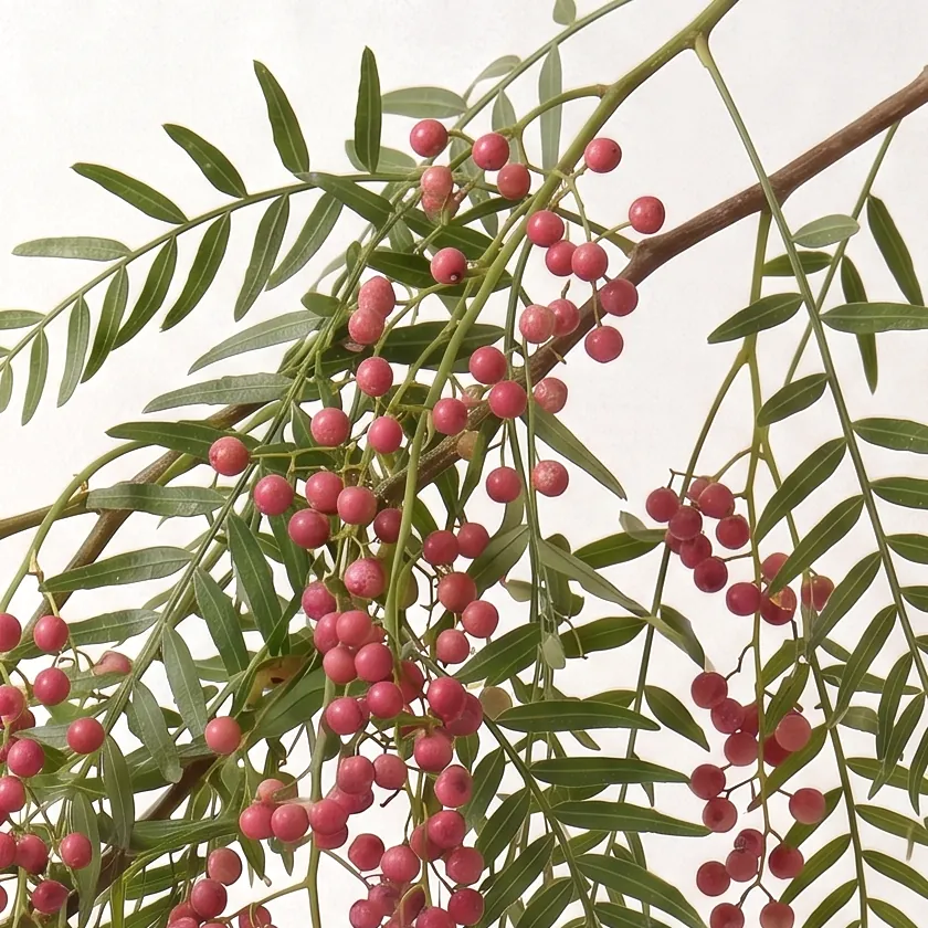 Pink Peppercorn Essential Oil · ingredients close-up in a glass | Lê Mai