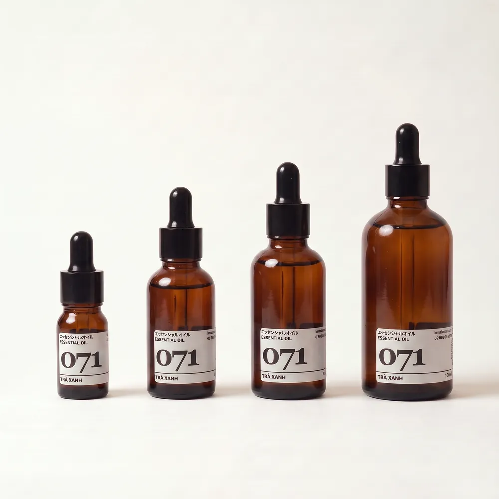 Tinh dầu Trà Xanh – Green Tea · 4 cỡ chai 10 ml, 30 ml, 50 ml, 100 ml | Lê Mai