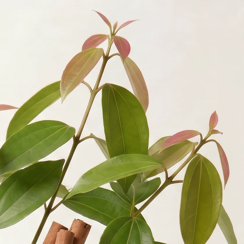Tinh dầu Vỏ Quế – Cinnamon Bark · cận nguyên liệu trong ly | Lê Mai