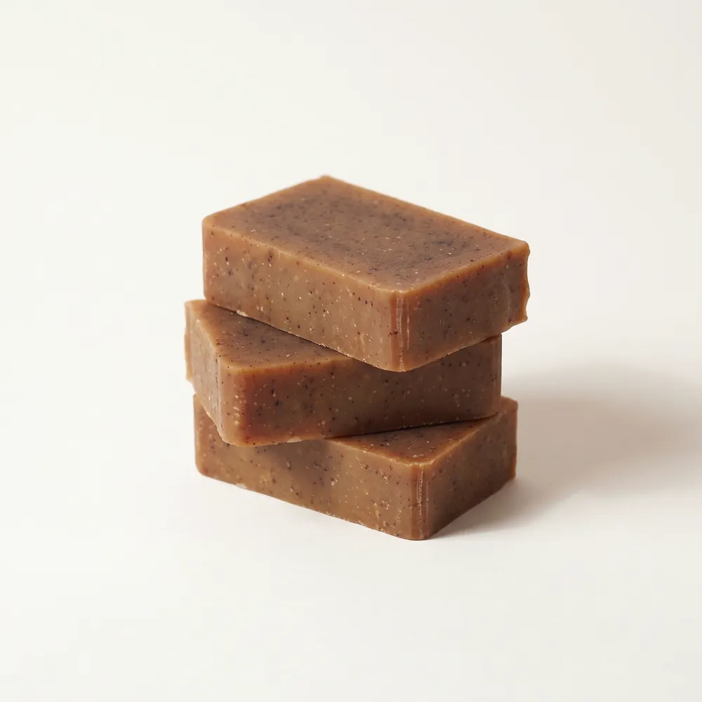 Xà bông thủ công Cam Đàn Hương – Orange Sandalwood · ba bánh xà bông xếp chồng | Lê Mai