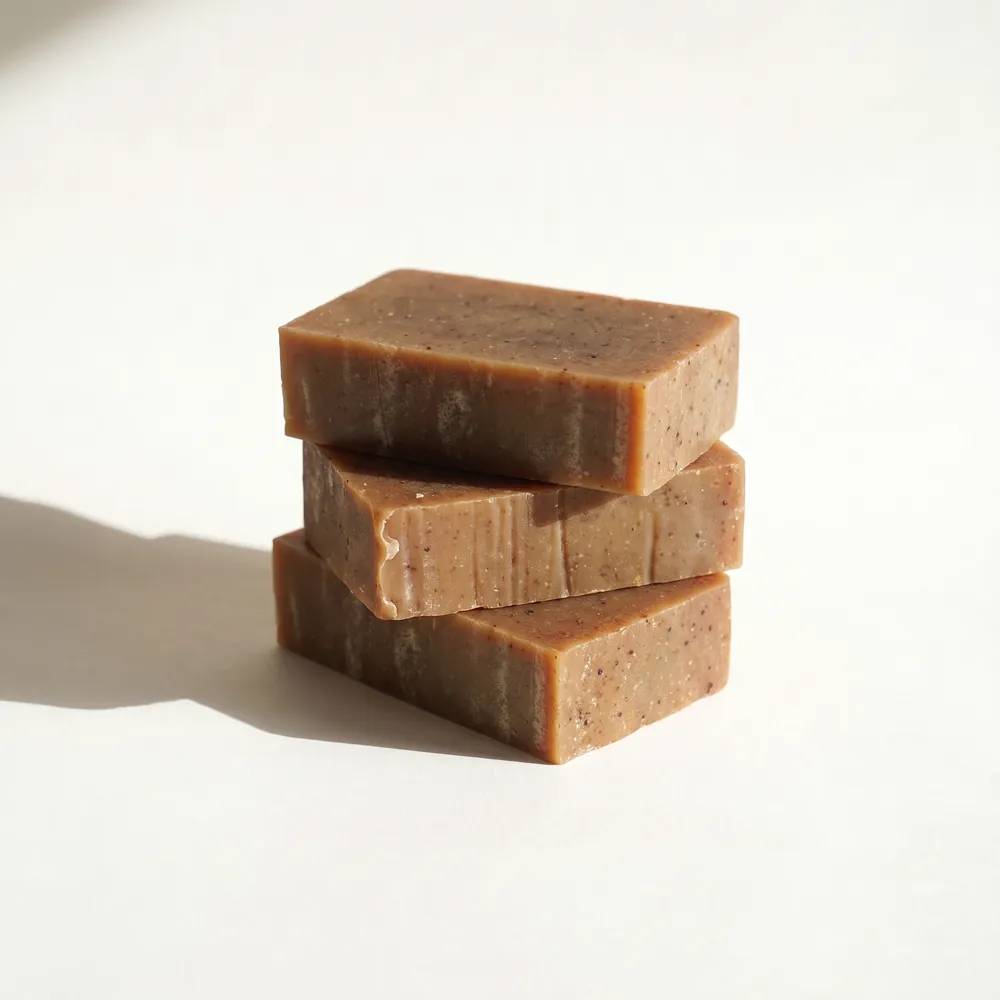 Mixed Herbs Ta Artisanal Soap · three stacked soap bars | Lê Mai